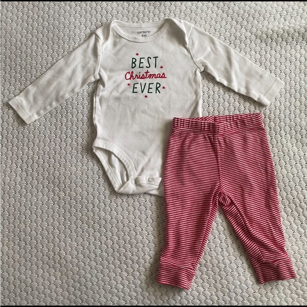 Carters Christmas baby outfit  (two piece)
